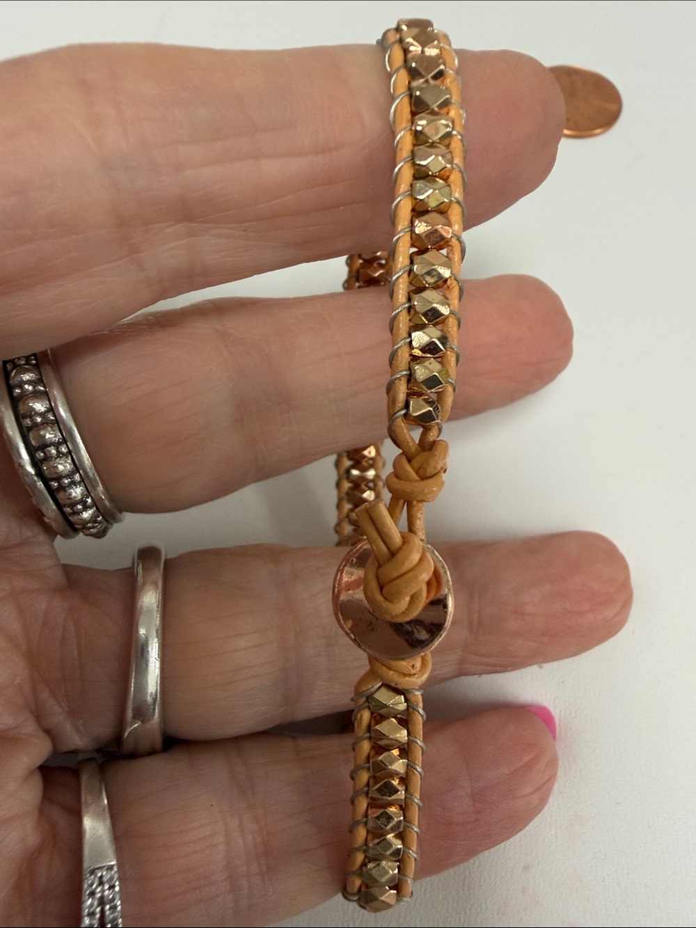 Rose Gold Beaded Wrap Bracelet - Women Jewelry